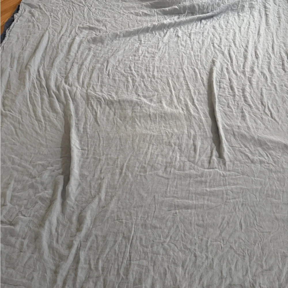 Crate&Barrel hemp natural fiber king duvet cover double sided